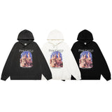 Men Hoodie Castle Landscape Printing Sweater Spring and Autumn Men's Casual Long Sleeve Loose