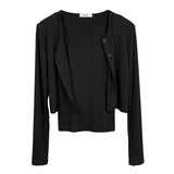 Women's Long Sleeve Shirt Vest Cardigan Long Sleeve Top