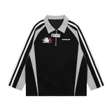 Men Hoodie Lapel Sports Sweater Men's Spring and Autumn Long Sleeve Loose Polo Shirt Pullover Top