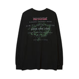 Men Long Sleeve Shirt Rose Printed Long Sleeve T-shirt Men's and Women's Ins Sweater