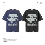 American vintage street T-shirt pure cotton retro men's and women's summer loose