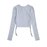 Women Long Sleeve T-shirt Short-Sleeved T-shirt Women's Spring and Autumn Printed Casual round Neck