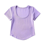 Women T-Shirt Short-Sleeved T-shirt Women's Summer Tight Top