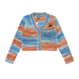 Women Sweater Short Tie-Dyed Sweater Women's Autumn Casual Button Sweater