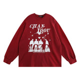 Men Hoodie Printed Crew Neck Sweatshirt Men's Loose Sports Autumn Top