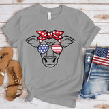 Women's Independence Day T Shirt round Neck Short Sleeve T-shirt Women's Top