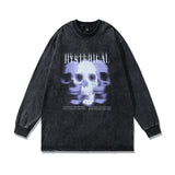 Men Long Sleeve Shirt Vintage Floral Print Long Sleeves T-shirt Men and Women Couple Hip Hop Base