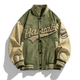 Varsity Jacket Vintage Spring and Autumn Vintage Baseball Uniform Embroidered Suede Fabric Jacket Letters Men's Jacket