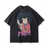 Men T Shirt Vintage Print Short Sleeves T-shirt Women Loose