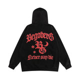 Men Hoodie Gothic Letter Printed Hoodie Men's Spring and Autumn Loose Casual