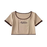 Women T-Shirt Summer T-shirt Women High Waist Short Sleeve Top