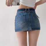Women Skirt Denim Skirt Women's Bag Hip Shorts Summer Loose