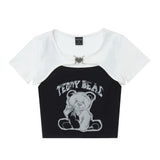 Women T-shirt Printed Vest Summer Slim Fit Camisole Short Sleeve