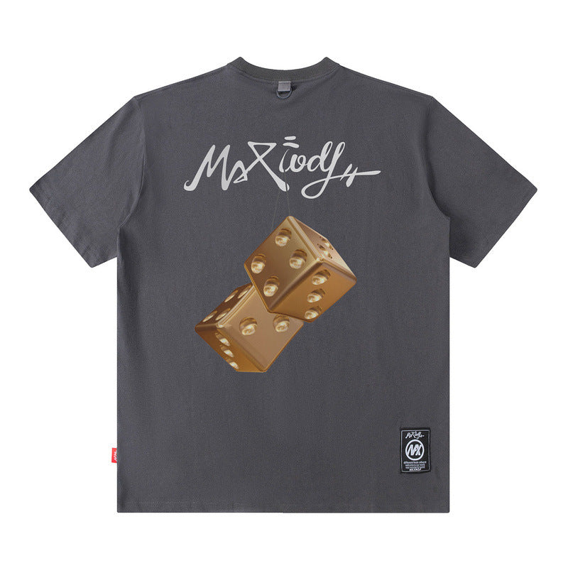Men's T Shirt Printed Short-Sleeved T-shirt Men's Ins All-Match Loose