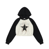 Women Hoodie Cropped Hoodie Girls Autumn Loose Long Sleeve
