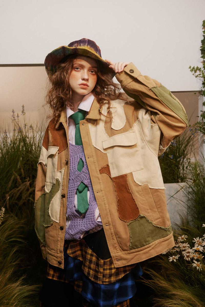 Unisex Jacket Autumn Irregular Splicing Coat Women's Clothing