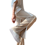Men Sweatpants Men's Summer Vertical Stripes Apricot Casual Pants