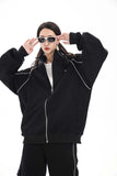 Unisex Jacket Fall Color-Blocking Zip Jacket