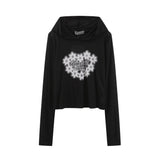 Women Sun Protection Shirt Heart Printing Sun Protection Clothing for Girls Hooded Casual