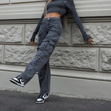 Women Cargo Pants Jeans for Women Baggy Straight Trousers