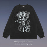 Men Long Sleeve Shirt Washed Old Long Sleeve Bottoming T-shirt for Men and Women