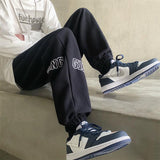 Men Sweatpants Embroidered Track Sweatpants Loose Drooping Casual Pants