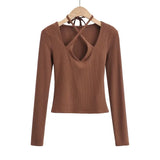 Women T-Shirt Women's Spring V-neck Long Sleeve T-shirt