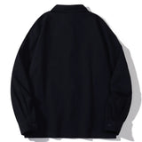 Men Long Sleeve T Shirt Ins Printed Long Sleeve Shirt Trendy Loose Lapels Shirt