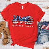 Women's Independence Day T Shirt round Neck Short Sleeve T-shirt Women's Top
