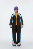 Unisex Jacket Fall Multi-Color Mosaic Stand Collar Coat Women's Clothing