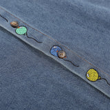 Men Long Sleeved T Shirt Embroidered Mickey Donald Duck Long Sleeve Shirt Men's Ins Trendy Denim Jacket