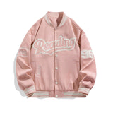 Varsity Jacket Vintage Autumn Embroidery Baseball Uniform Casual Suede Jacket Men's Jacket