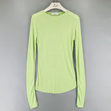 Women Long Sleeve Shirt Crew Neck