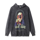 Men Hoodie Printed Hoodie Autumn and Winter Long Sleeve Washed Old