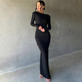 Women's Dresses Women's Summer Sexy V-neck Slim-Fit Long Sleeve Dress