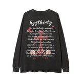 Men Long Sleeve Shirt Street Hip-Hop Dark Cross Distressed Bottoming Long Sleeve T-shirt Men and Women