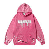 Men Hoodie Washed Old Hooded Sweater Men's Autumn and Winter Letter Printing