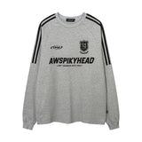 Men Long Sleeve Shirt College Style Long Sleeve T-shirt Men's and Women's Retro Bottoming Top