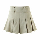Women Skirt Retro College Style Striped Skirt Ins