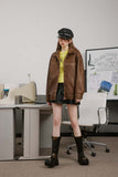 Unisex Jacket Fall Lapels Coat Leather Women's Clothing