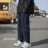 Men Sweatpants Straight Loose Retro All-Matching Casual Pants