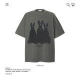 American vintage street T-shirt cotton men loose summer
