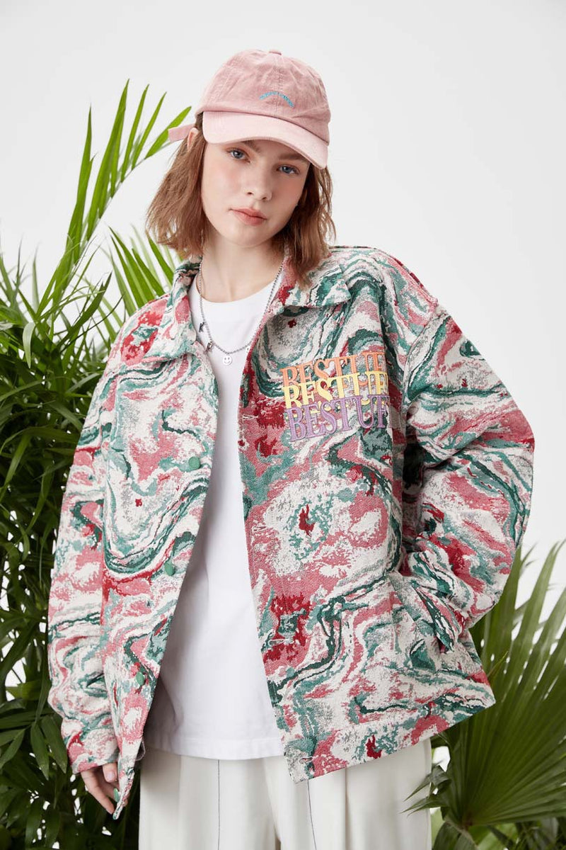 Unisex Jacket Autumn Colorful Embroidered Jacket Women's Clothing