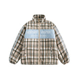 Unisex Jacket Winter Striped Stitching Cotton Jacket