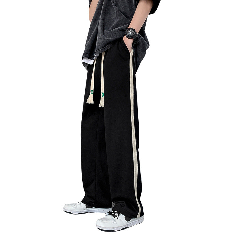 Men Sweatpants Striped Sports Pants Men's Summer Loose Casual Pants