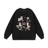 Men Hoodie Printed Crew Neck Sweatshirt Autumn and Winter Leisure Long Sleeve Pullover Men