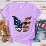 Women Independence Day T Shirt Crew Neck Short Sleeve T-shirt Top