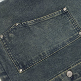 Men Denim Jacket Men's Loose Solid Color Washed Autumn Long Sleeve