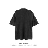 American vintage street T-shirt vintage men's pure cotton men's summer loose