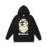 Bathing Ape Hoodie Autumn/Winter Letter Print Loose Hoodie Pullover Ape Sweater